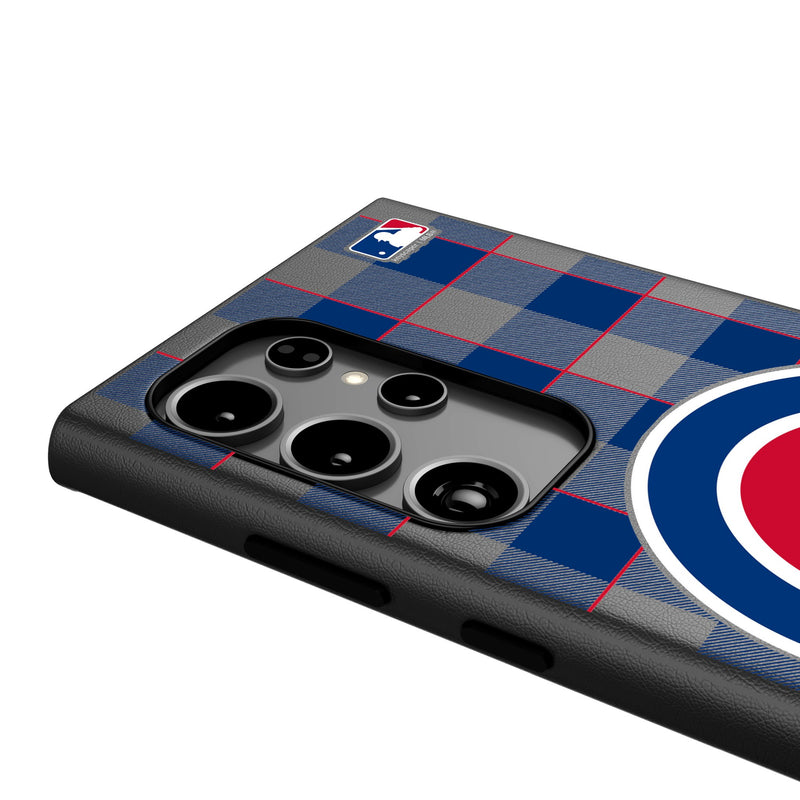 Chicago Cubs Plaid Galaxy MagSafe Compatible Phone Case Detail.Jpg