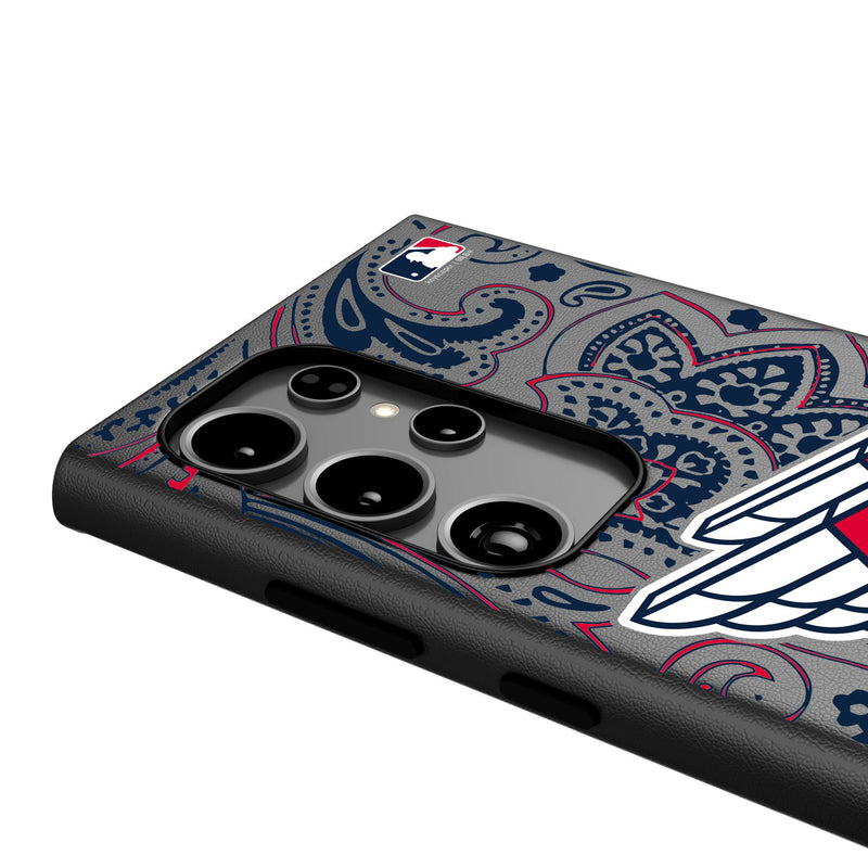 Cleveland Guardians Paisley Galaxy MagSafe Compatible Phone Case Detail.Jpg