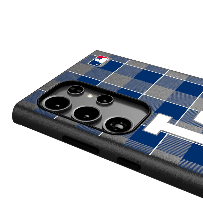 LA Dodgers Plaid Galaxy MagSafe Compatible Phone Case for Samsung Galaxy Detail.Jpg