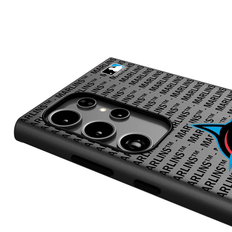 Miami Marlins Text Backdrop Galaxy MagSafe Compatible Phone Case Detail.Jpg