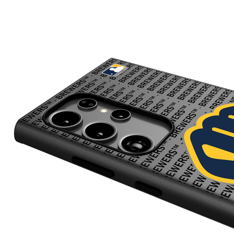 Milwaukee Brewers Text Backdrop Galaxy MagSafe Compatible Phone Case Detail.Jpg