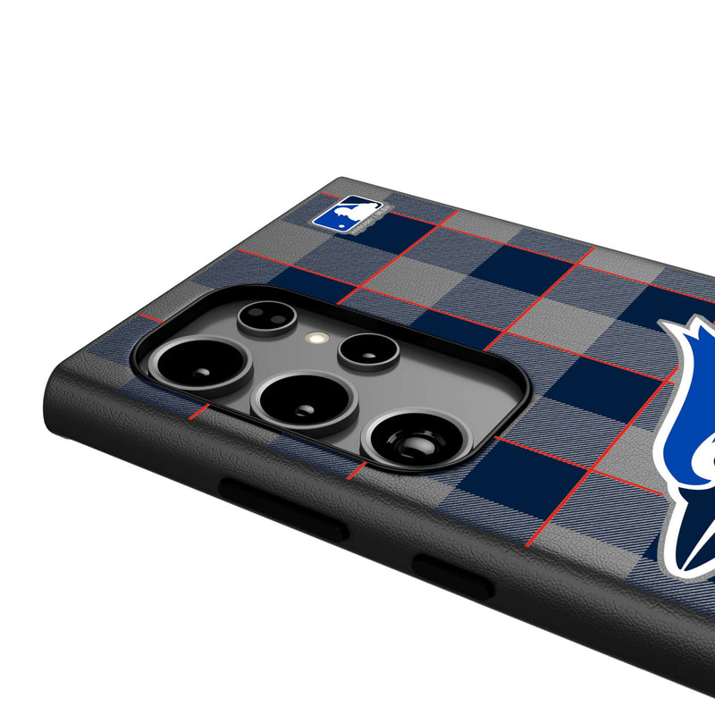 Toronto Blue Jays Plaid Galaxy MagSafe Compatible Phone Case Detail.Jpg