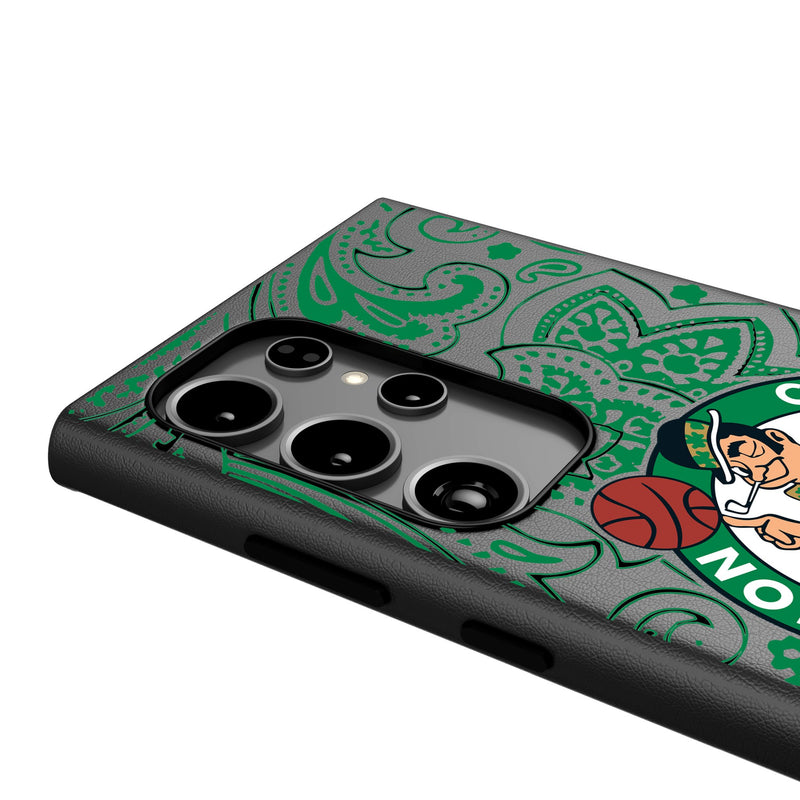 Boston Celtics Paisley Galaxy MagSafe Compatible Phone Case Detail.Jpg