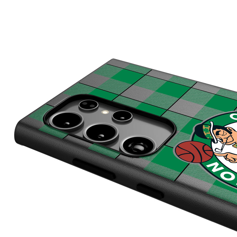 Boston Celtics Plaid Galaxy MagSafe Compatible Phone Case Detail.Jpg