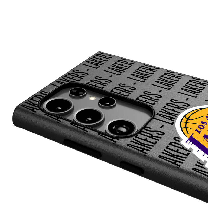 Los Angeles Lakers Text Backdrop Galaxy MagSafe Compatible Phone Case Detail.Jpg