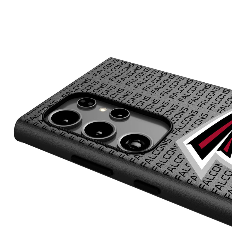 Atlanta Falcons Text Backdrop Galaxy MagSafe Compatible Phone Case Detail.Jpg