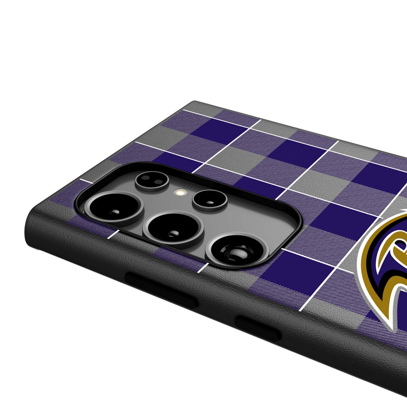 Baltimore Ravens Plaid Galaxy MagSafe Compatible Phone Case Detail.Jpg