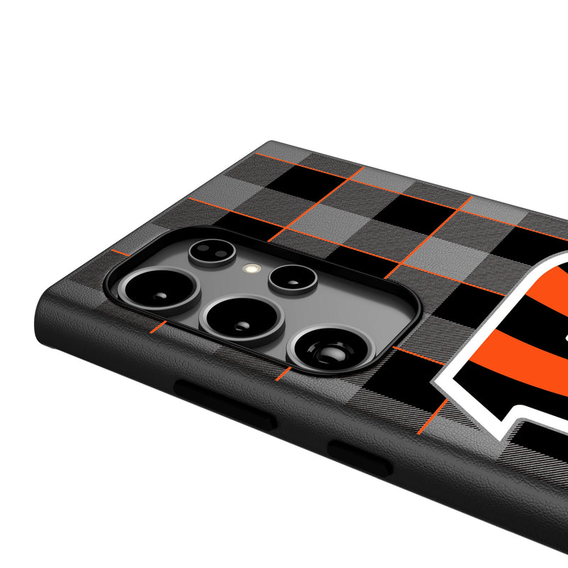 Cincinnati Bengals Plaid Galaxy MagSafe Compatible Phone Case Detail.Jpg