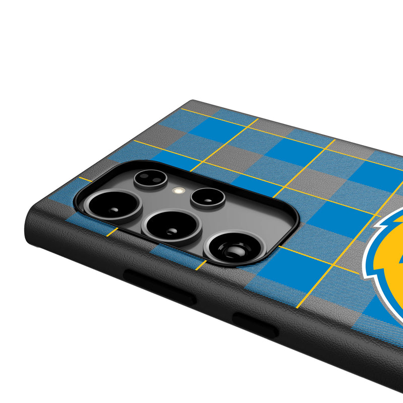 Los Angeles Chargers Plaid Galaxy MagSafe Compatible Phone Case Detail.Jpg