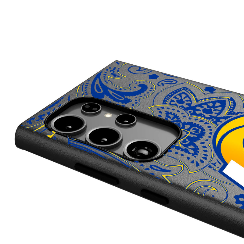 Los Angeles Rams Paisley Galaxy MagSafe Compatible Phone Case Detail.Jpg