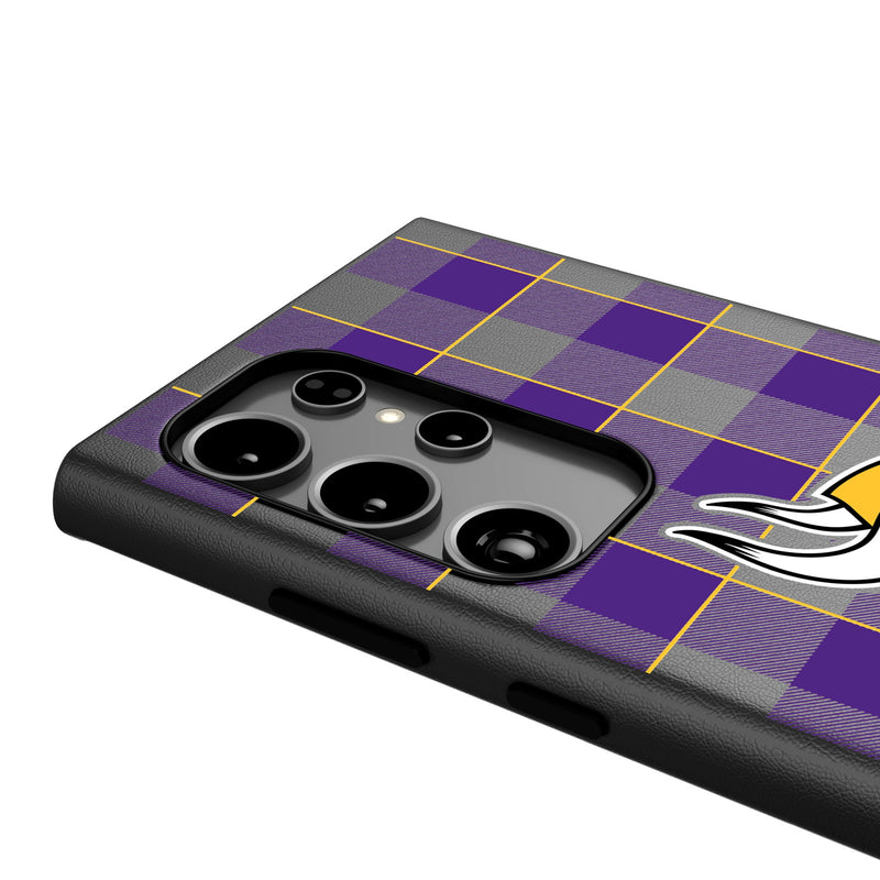 Minnesota Vikings Plaid Galaxy MagSafe Compatible Phone Case Detail.Jpg