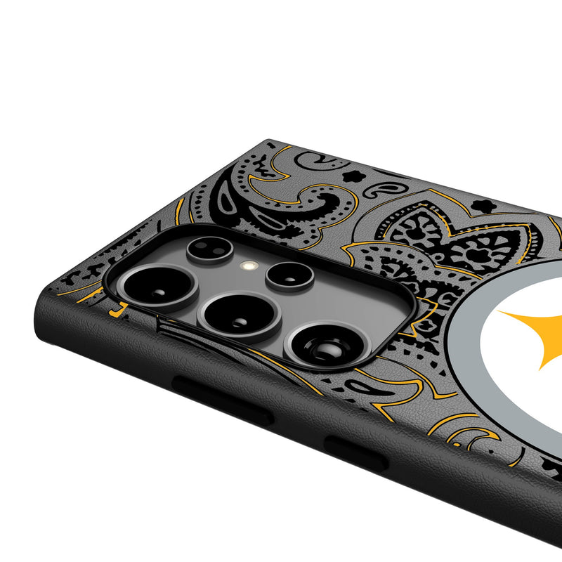 Pittsburgh Steelers Paisley Galaxy MagSafe Compatible Phone Case Detail.Jpg