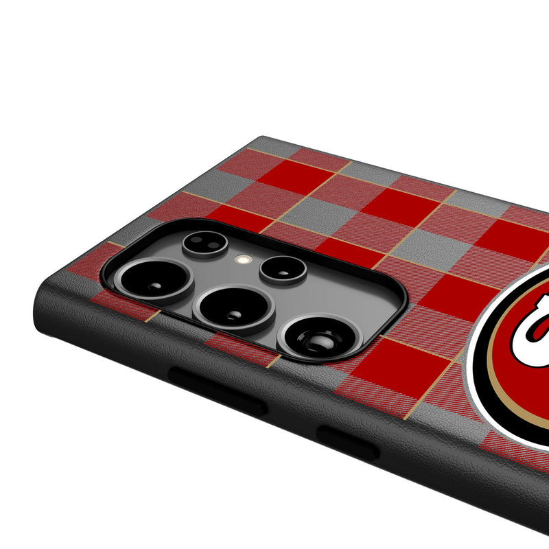 San Francisco 49ers Plaid Galaxy MagSafe Compatible Phone Case Detail.Jpg