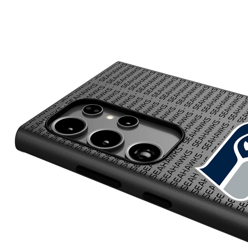 Seattle Seahawks Text Backdrop Galaxy MagSafe Compatible Phone Case Detail.Jpg