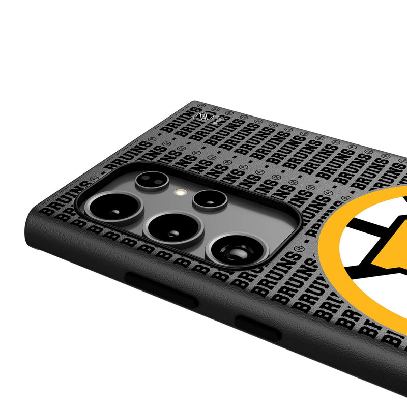 Boston Bruins Text Backdrop Galaxy MagSafe Compatible Phone Case for Samsung Galaxy Detail.Jpg
