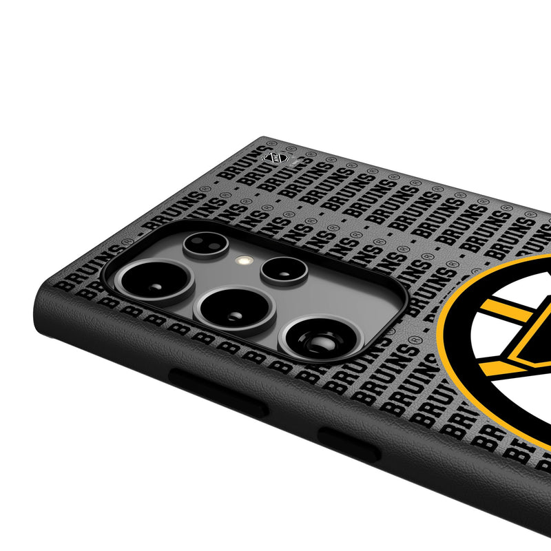 Boston Bruins Text Backdrop Galaxy MagSafe Compatible Phone Case Detail.Jpg