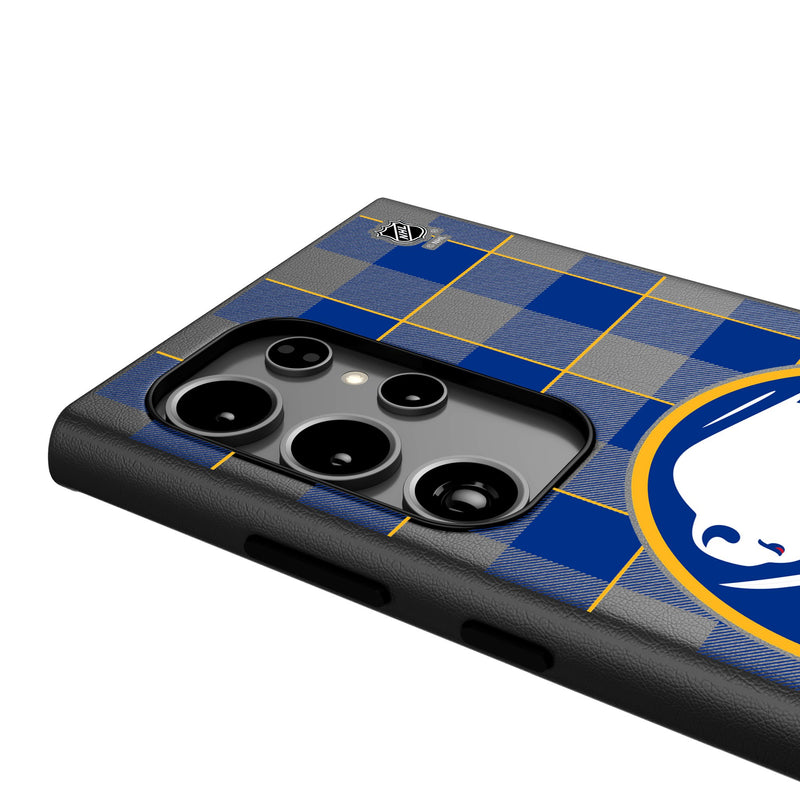 Buffalo Sabres Plaid Galaxy MagSafe Compatible Phone Case Detail.Jpg