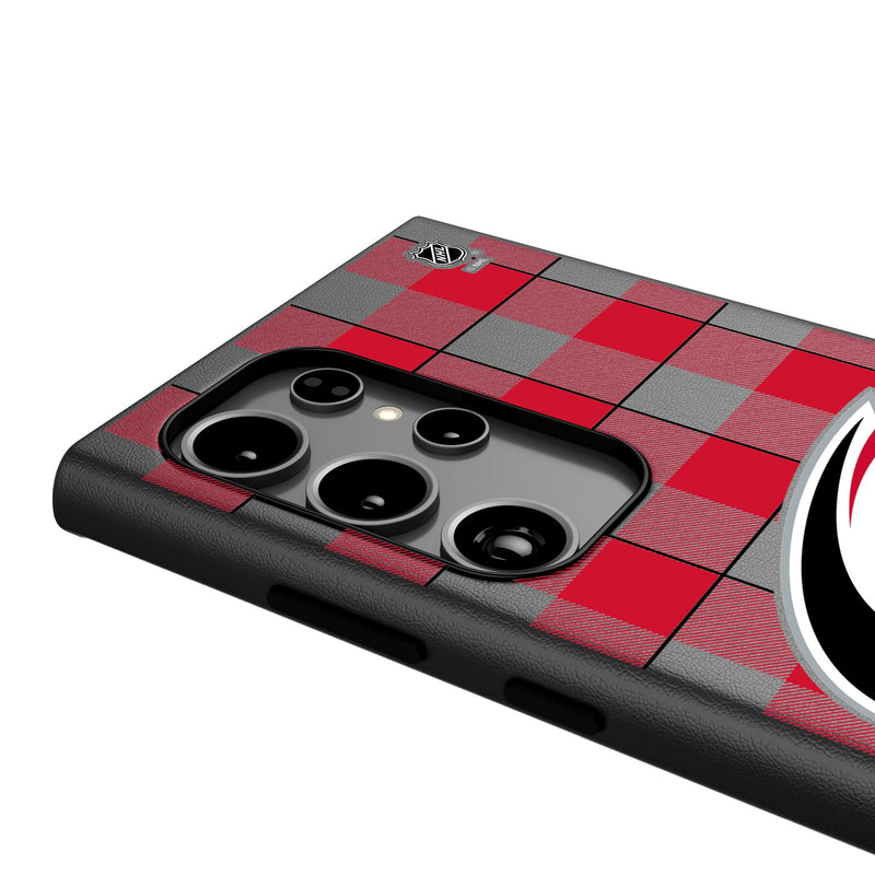 Carolina Hurricanes Plaid Galaxy MagSafe Compatible Phone Case Detail.Jpg