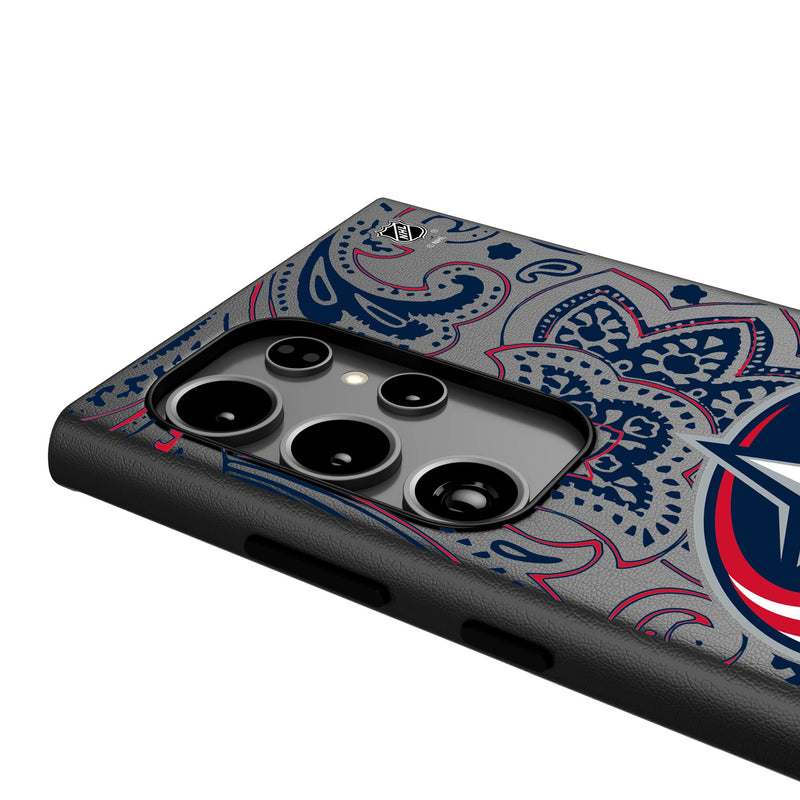 Columbus Blue Jackets Paisley Galaxy MagSafe Compatible Phone Case Detail.Jpg