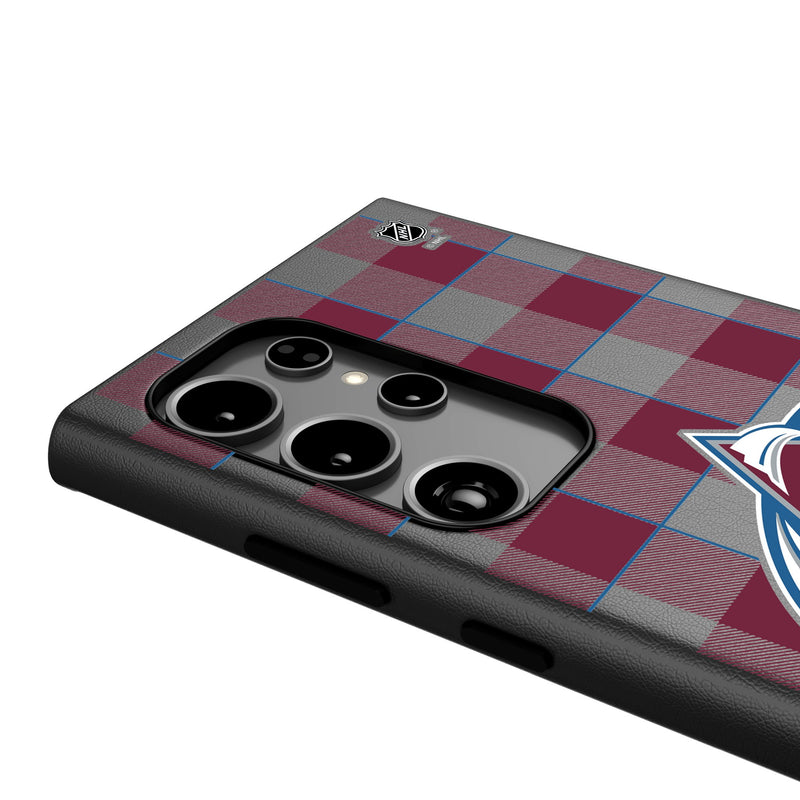 Colorado Avalanche Plaid Galaxy MagSafe Compatible Phone Case for Samsung Galaxy Detail.Jpg