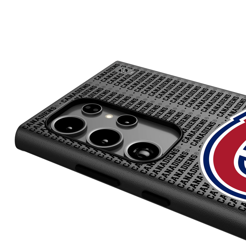 Montreal Canadiens Text Backdrop Galaxy MagSafe Compatible Phone Case Detail.Jpg