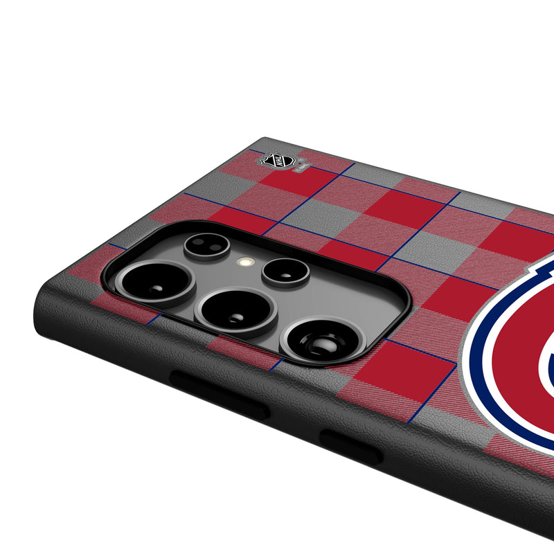 Montreal Canadiens Plaid Galaxy MagSafe Compatible Phone Case Detail.Jpg