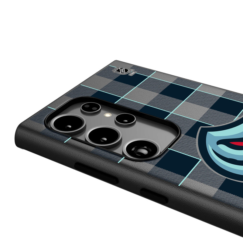 Seattle Kraken Plaid Galaxy MagSafe Compatible Phone Case Detail.Jpg