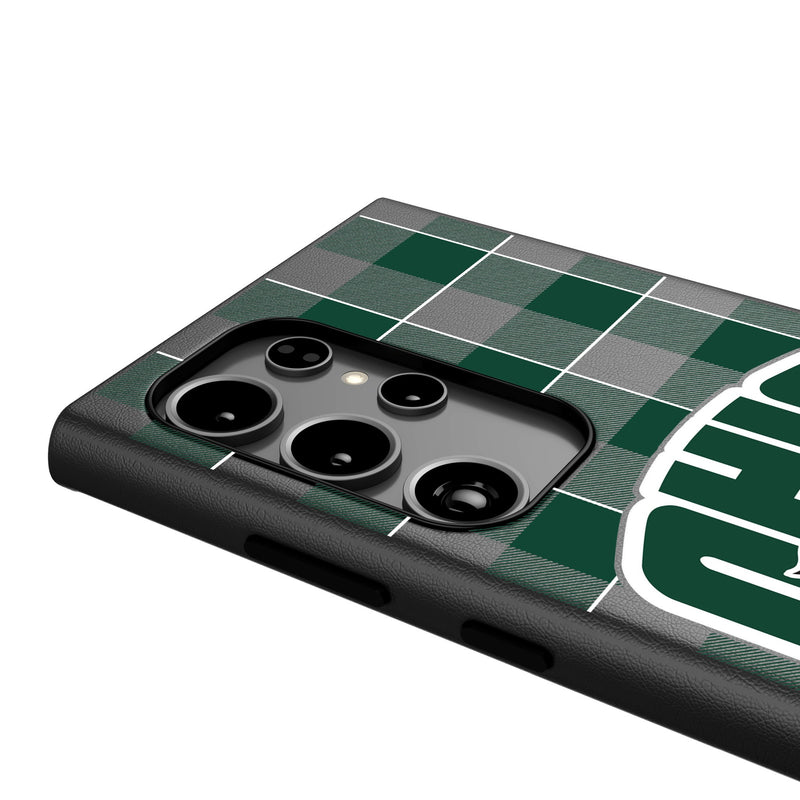 Ohio University Bobcats Plaid Galaxy MagSafe Compatible Phone Case Detail.Jpg