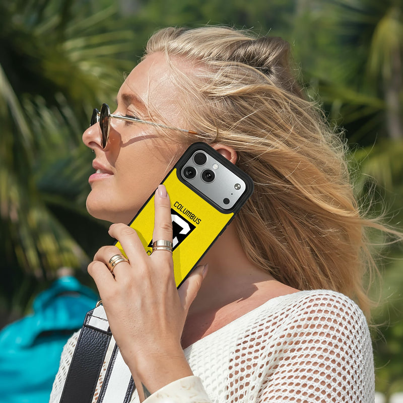 Columbus Crew Stripe iPhone Bump Phone Case for Apple iPhone Lifestyle.Jpg