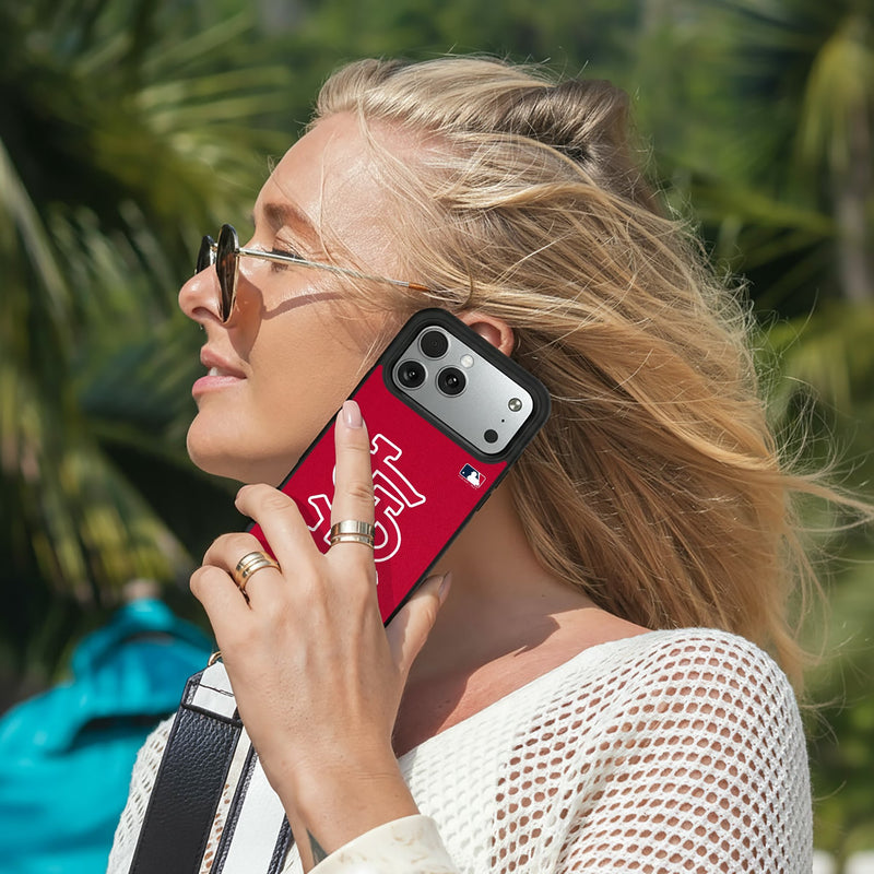 St Louis Cardinals Personalized Stripe iPhone Bump Phone Case for Apple iPhone Lifestyle.Jpg