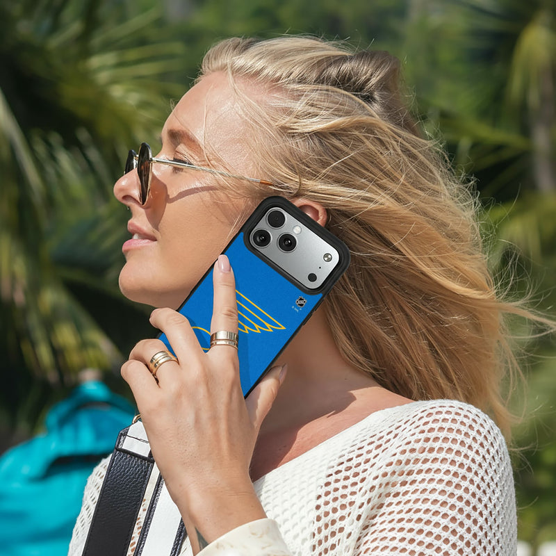 St. Louis Blues Personalized Stripe iPhone Bump Phone Case for Apple iPhone Lifestyle.Jpg