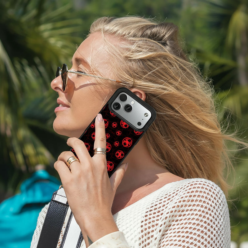 Marvel Miles Morales Pattern iPhone Bump Phone Case for Apple iPhone Lifestyle.Jpg