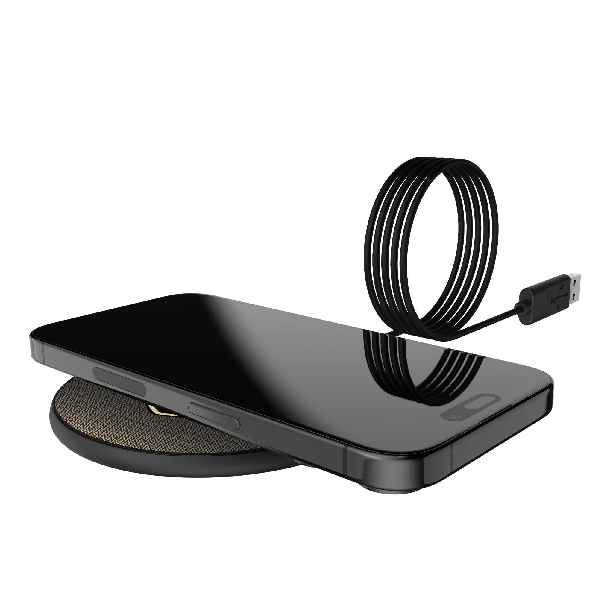 United States Military Academy Black Knights Linen 15-Watt Wireless Charger Lifestyle.Jpg