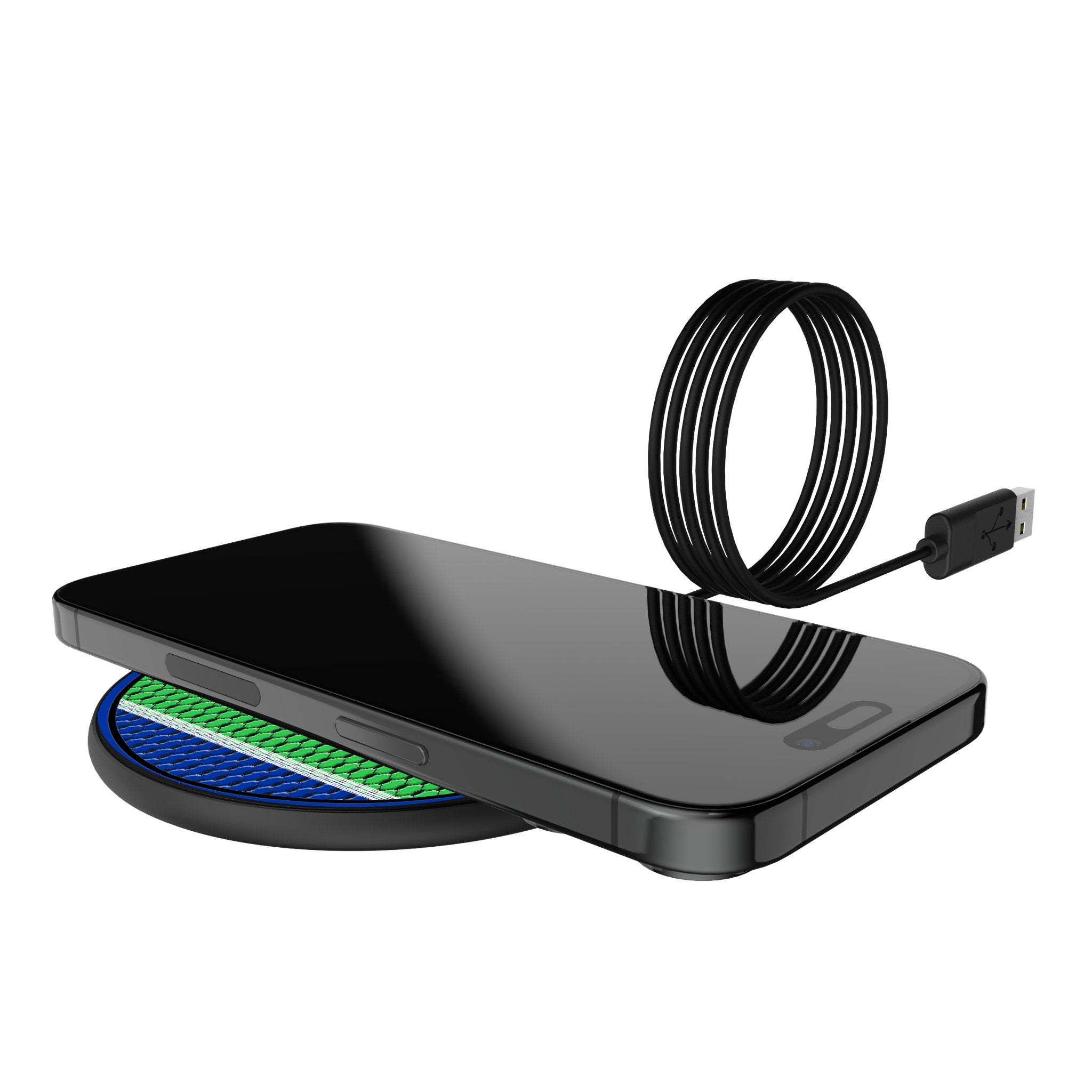 Seattle Sounders FC Mesh 15-Watt Wireless Charger Lifestyle.Jpg