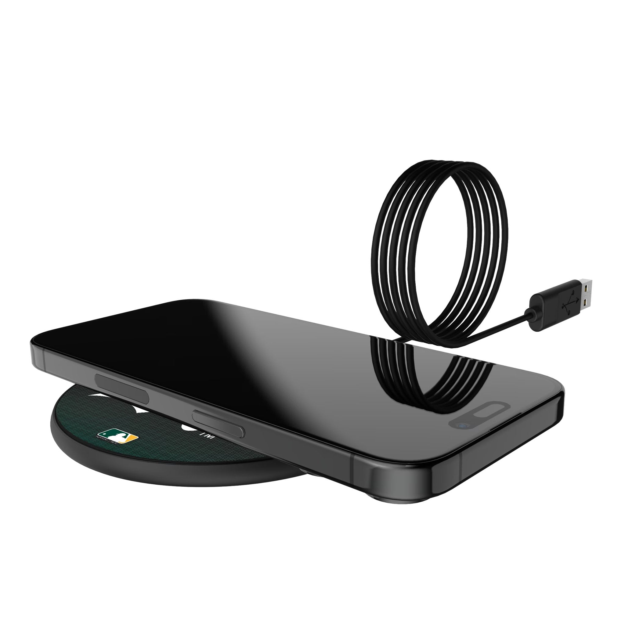 Oakland Athletics Linen 15-Watt Wireless Charger Lifestyle.Jpg