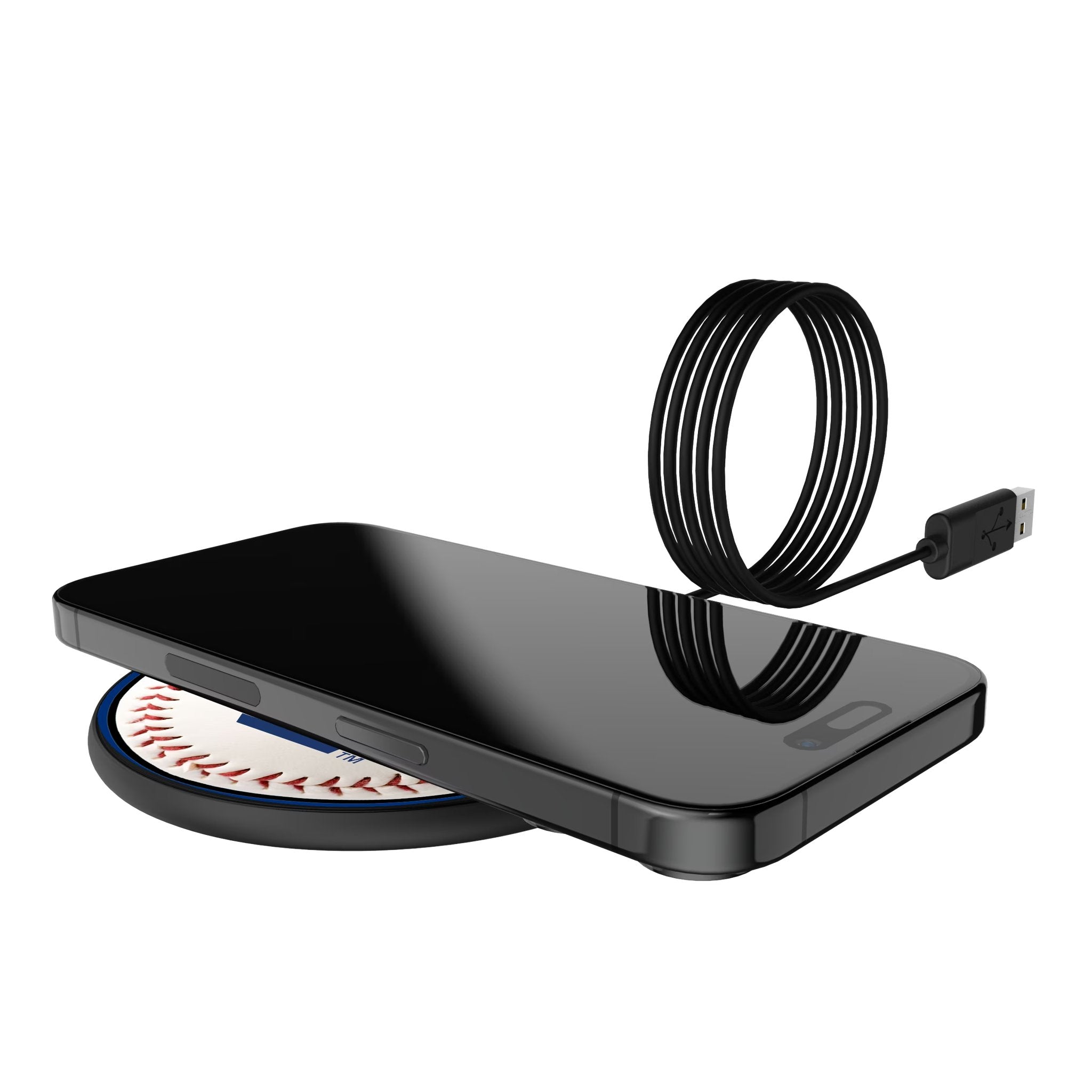 Texas Rangers Baseball 15-Watt Wireless Charger Lifestyle.Jpg