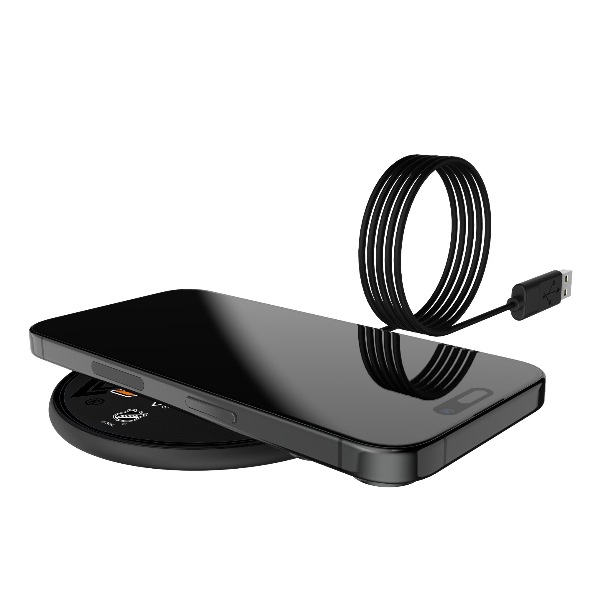 San Jose Sharks Monocolor Tilt 15-Watt Wireless Charger Lifestyle.Jpg