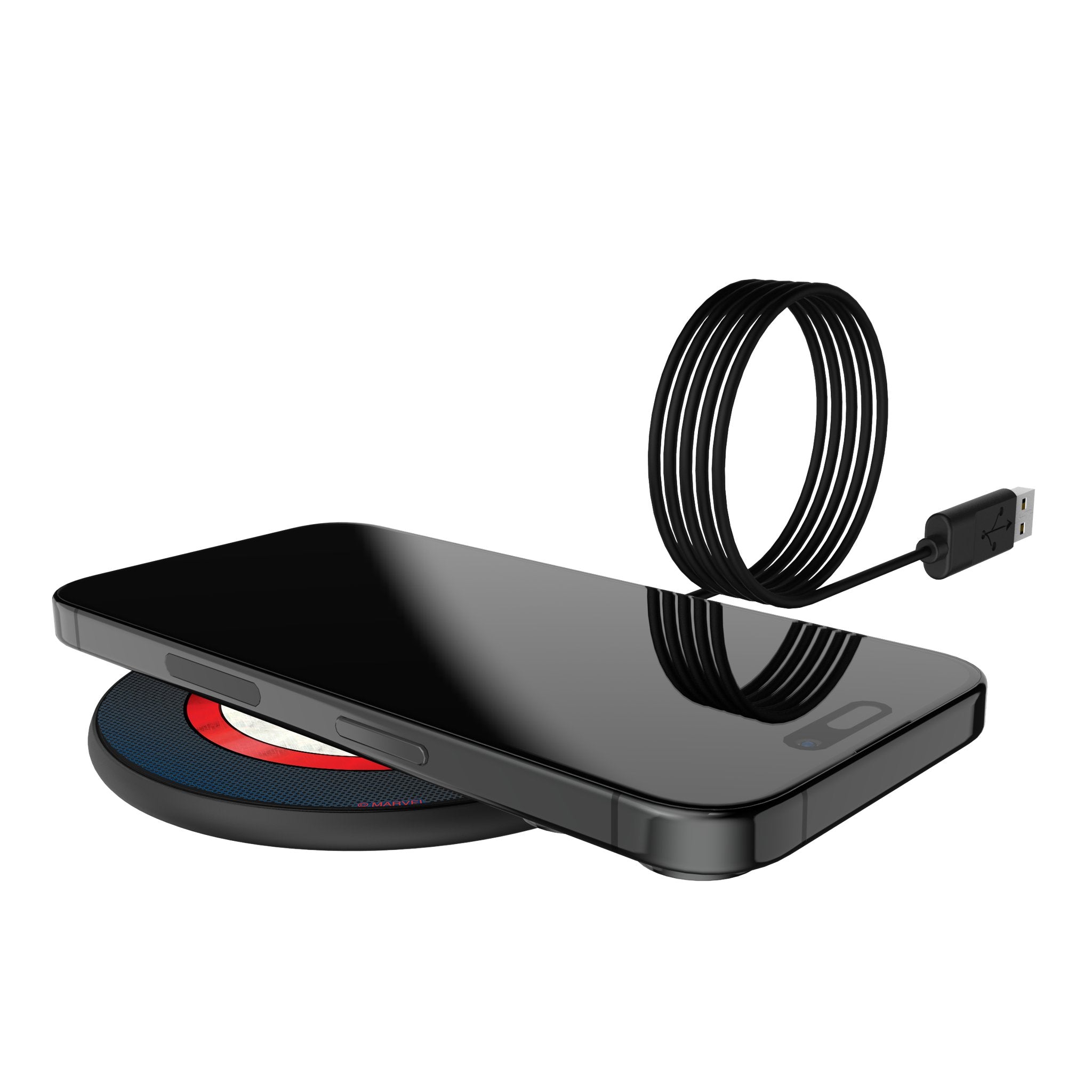 Marvel Avengers Captain America Grid 15-Watt Wireless Charger Lifestyle.Jpg