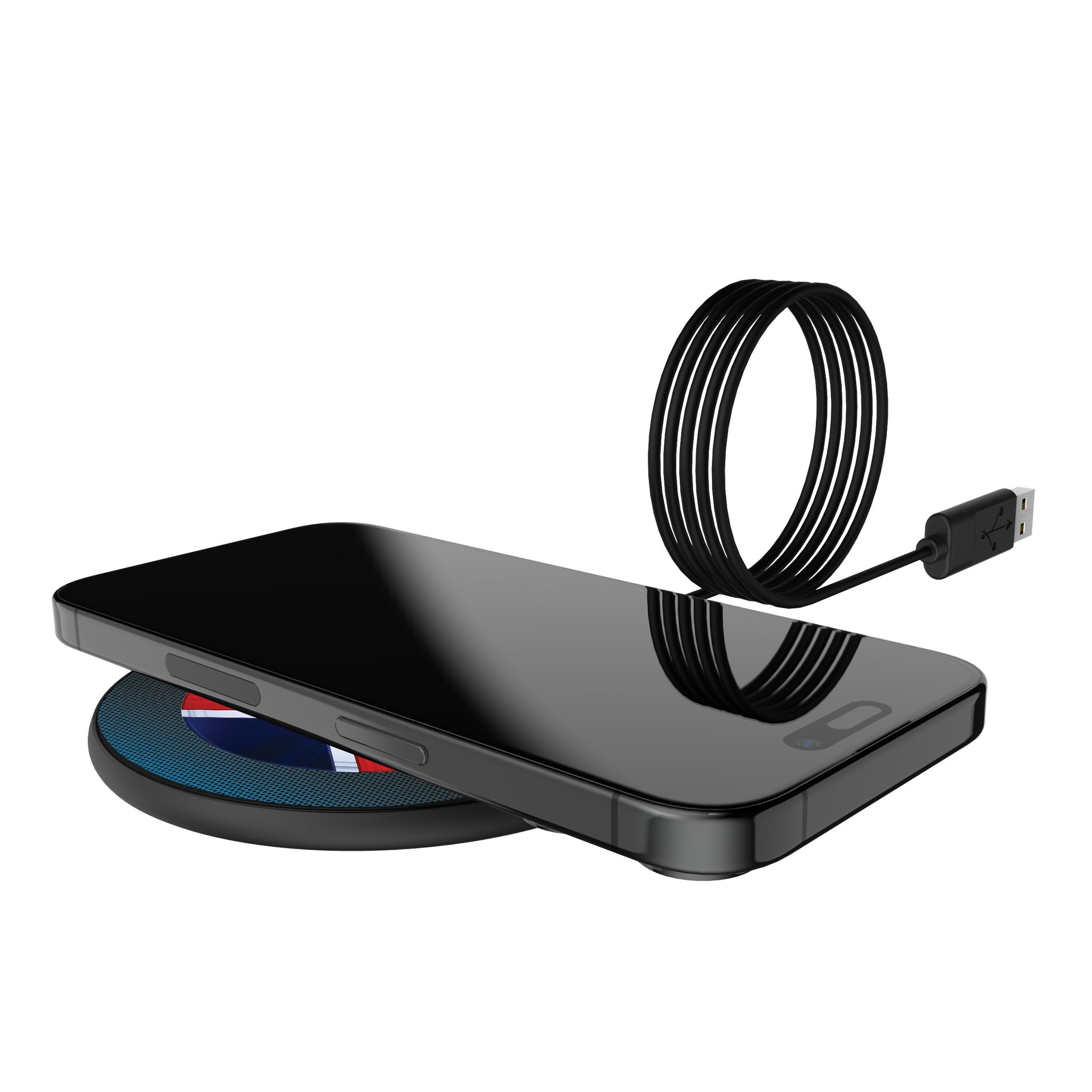 Marvel Avengers Sam Wilson Captain America Grid 15-Watt Wireless Charger Lifestyle.Jpg
