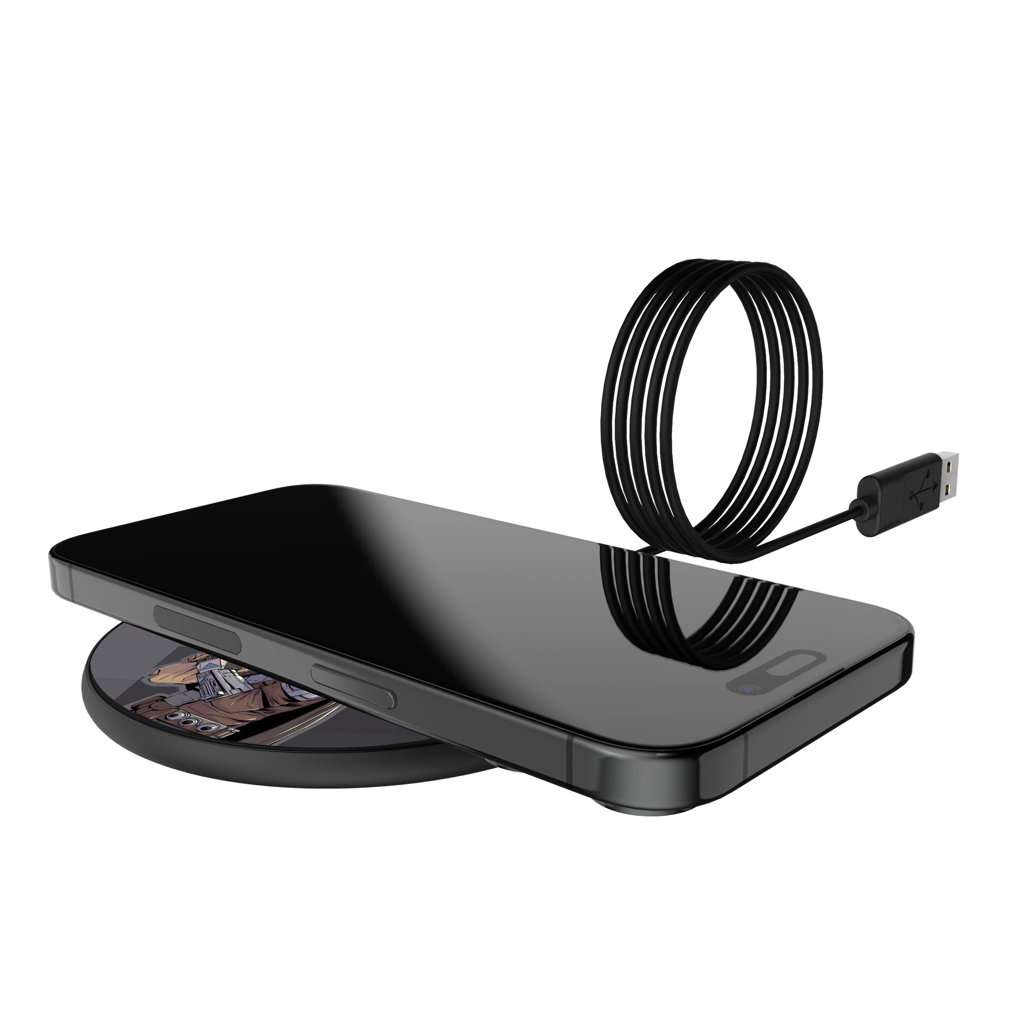 Star Wars: The Mandalorian Grogu and Din Djarin Color Block 15-Watt Wireless Charger Lifestyle.Jpg
