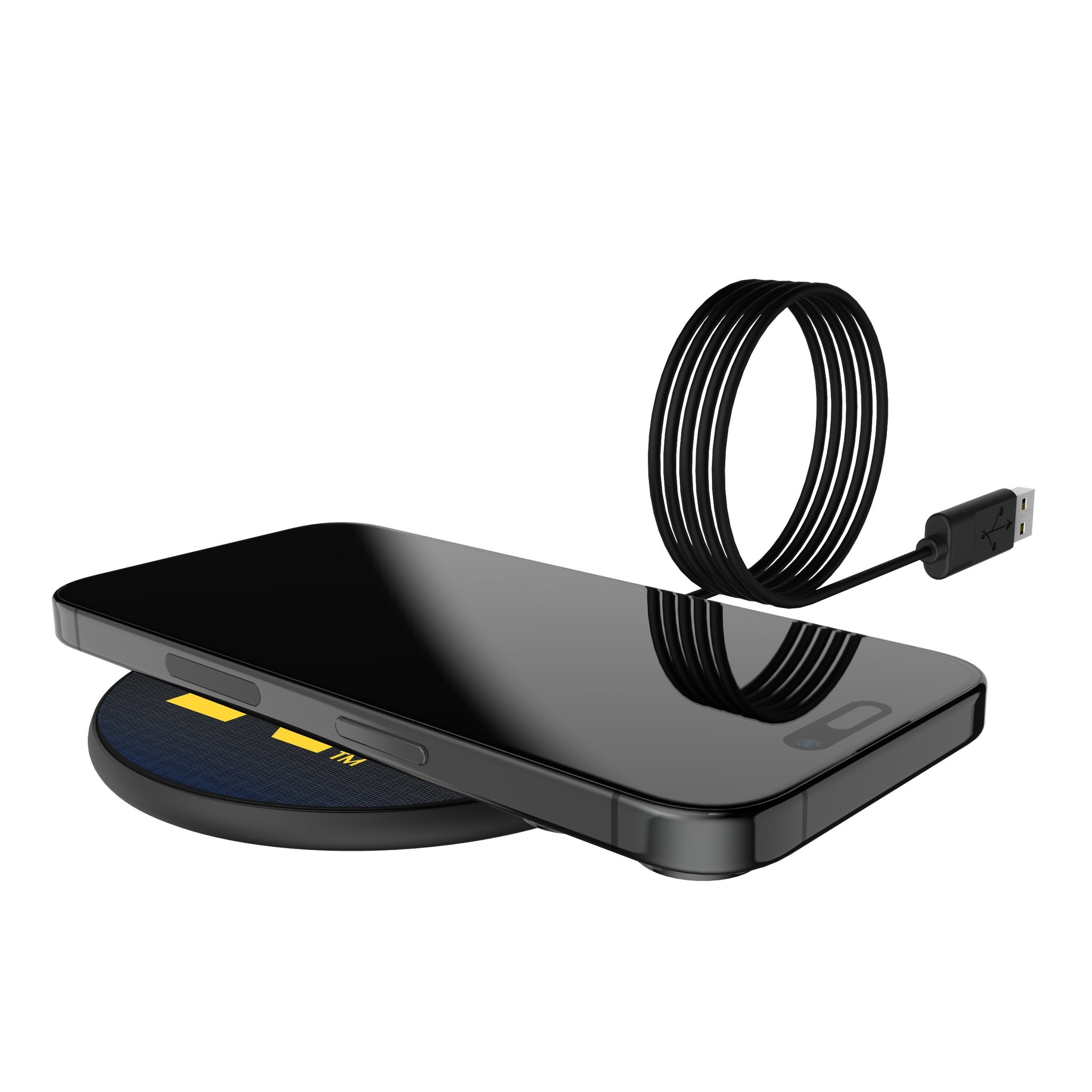 United State Naval Academy Midshipmen Linen 15-Watt Wireless Charger Lifestyle.Jpg