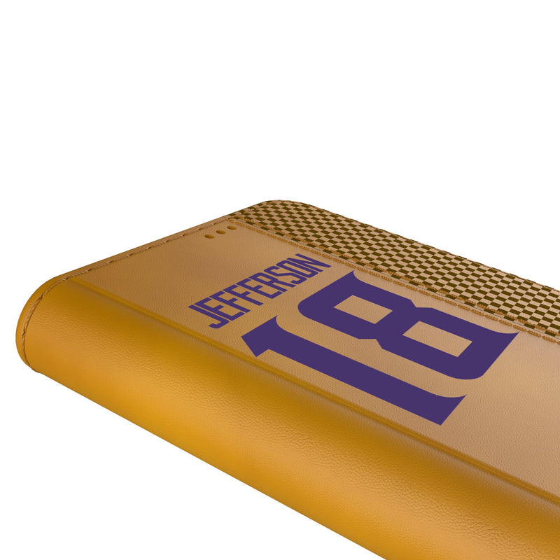 Justin Jefferson Minnesota Vikings 18 Game Tactic iPhone Folio Phone Case for Apple iPhone Detail.Jpg