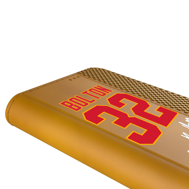 Nick Bolton Kansas City Chiefs 32 Ready iPhone Folio Phone Case Detail.Jpg