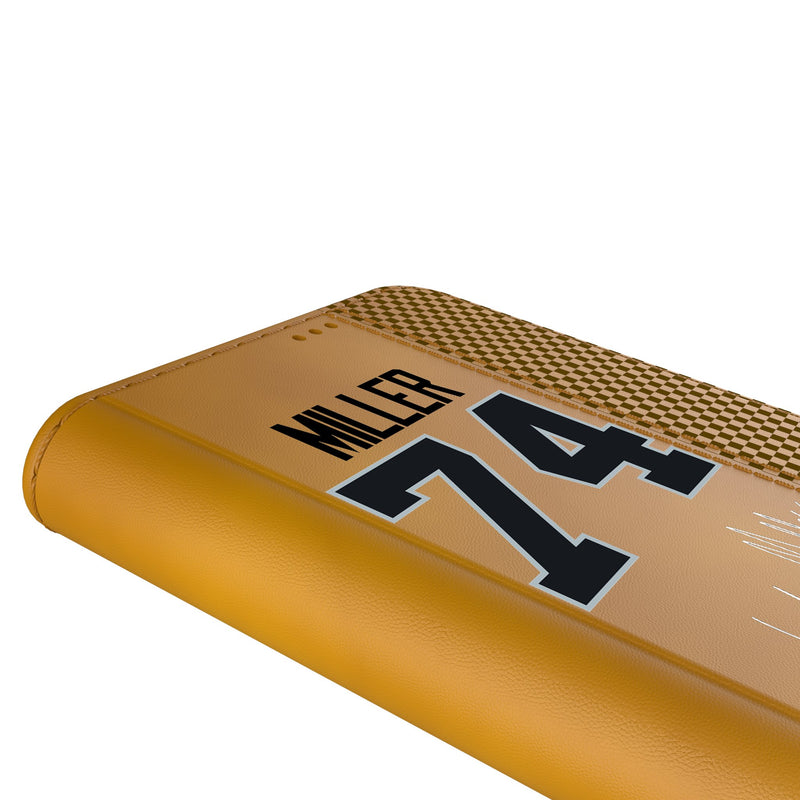 Kolton Miller Las Vegas Raiders 74 Game Tactic iPhone Folio Phone Case for Apple iPhone Detail.Jpg