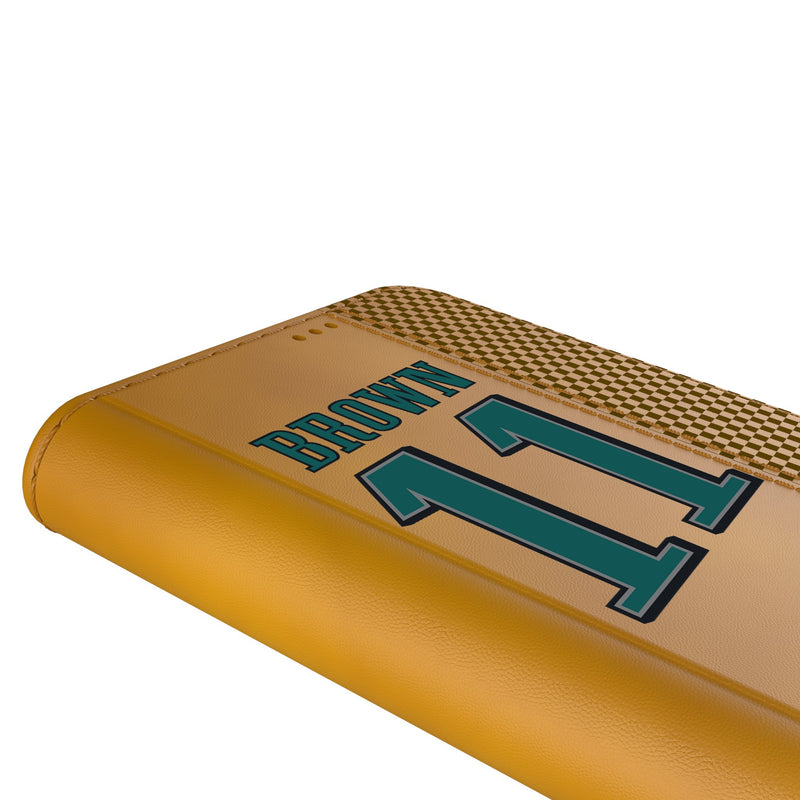 A.J. Brown Philadelphia Eagles 11 Ready iPhone Folio Phone Case Detail.Jpg