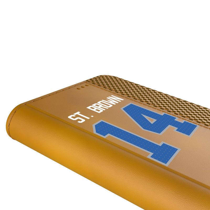 Amon-Ra St. Brown Detroit Lions 14 Ready iPhone Folio Phone Case Detail.Jpg