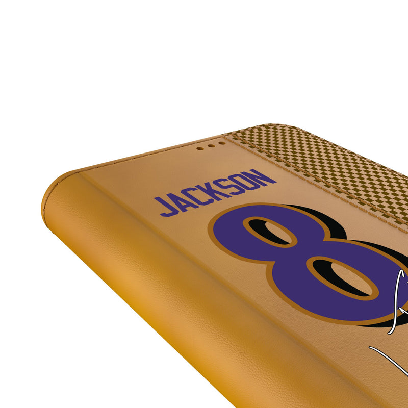 Lamar Jackson Baltimore Ravens 8 Game Tactic Galaxy Folio Phone Case for Samsung Galaxy Detail.Jpg