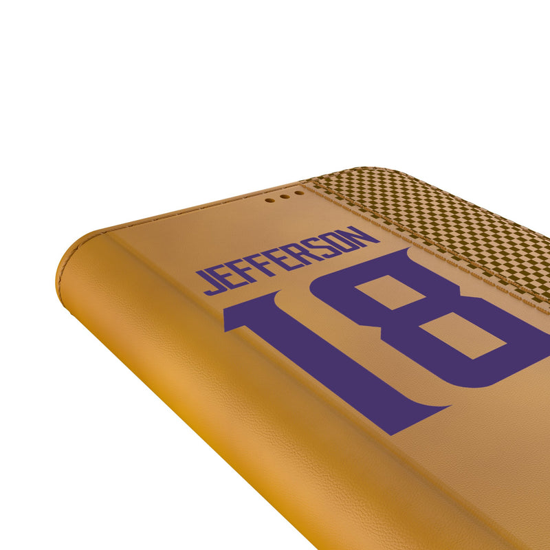 Justin Jefferson Minnesota Vikings 18 Game Tactic Galaxy Folio Phone Case for Samsung Galaxy Detail.Jpg