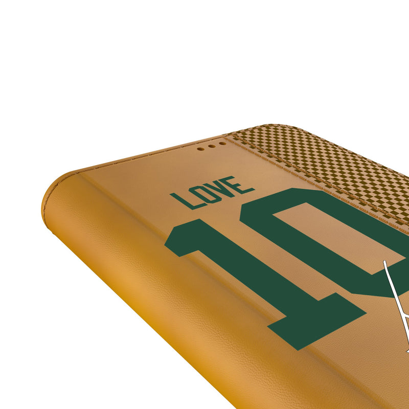 Jordan Love Green Bay Packers 10 Game Tactic Galaxy Folio Phone Case for Samsung Galaxy Detail.Jpg