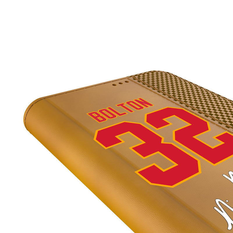 Nick Bolton Kansas City Chiefs 32 Ready Galaxy Folio Phone Case Detail.Jpg